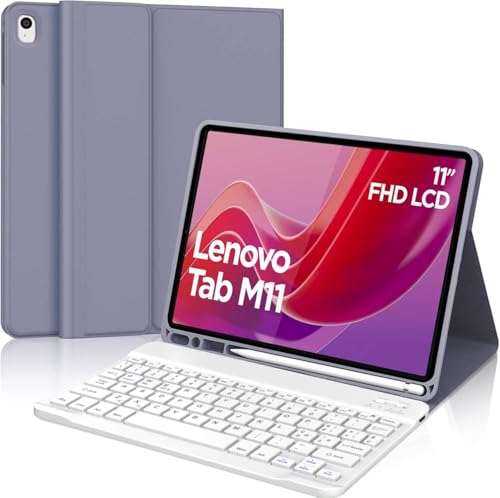WINCHKING Tastatur Hülle für Lenovo Tab M11 11'' 2024 Tastatur für Lenovo Tab M11 Tablet Magnetisch Abnehmbarer mit QWERTZ Layout (Lavendelviolett) von WINCHKING