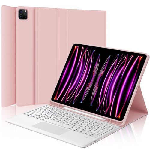 WINCHKING Tastiera per iPad Pro 12.9 Con Touchpad, Cover Con Tastiera per iPad pro 12.9, Custodia Tastiera QWERTY Bluetooth Magnetica Retroilluminata per ipad pro 12.9 pollici 6/5/4/3 Generazione von WINCHKING