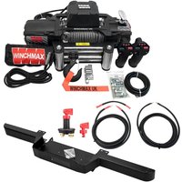 6.123 kg schwere SL 12-V-Winde in Militärqualität. Defender-Stoßstange. 26 m x 9,5 mm Stahlseil. Verkabelungssatz und Isolator. 6.123 kg schwere SL 12-V-Winde in Militärqualität. Defender-Stoßstange. 26 m x 9,5 mm Stahlseil. Verkabelungssatz und Isolator. von WINCHMAX