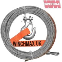 Winchmax - Stahlseil 15 m x 6 mm. Lochreparatur. 1/4 Zoll Haken. von WINCHMAX