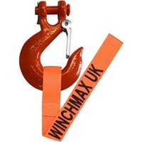 Winchmax - Windenhaken 3/8 Zoll Gabelkopf geschmiedet G70, Orange. Für Winden bis 14.000 Pfund von WINCHMAX