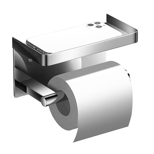 Toilettenpapierhalter mit Telefonablage SUS304 Edelstahl Wandmontierter Toilettenpapierrollenhalter - Badezimmerzubehör Rostfreier und Badezimmer-Waschraum-Tissue-Rollenhalter von WINDFIRE