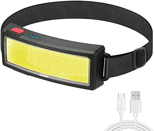 WINDFIRE USB wiederaufladbare Stirnlampe, 20000 Lumen Wide Beam Super Bright COB Stirnlampe, Leichtes verstellbares Stirnband mit 3 Lichtmodi Stirnlampe für Camping, Laufen, Wandern, Notfälle von WINDFIRE