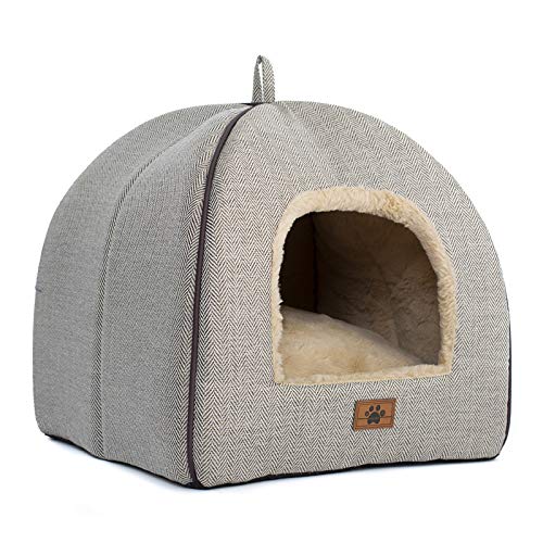 WINDRACINGKatzenbett für Indoor-Katzen, Katzenhöhle, Katzenzelt mit abnehmbarem, waschbarem Kissen, weich und selbstwärmend, Katzennest, Haustierbett, windabweisend, Größe L, von WINDRACING