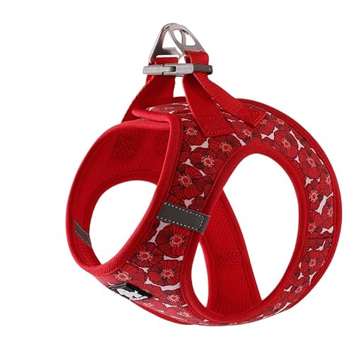 WINHYEPET Truelove Hundegeschirr, weiches Air-Mesh, verstellbar, reflektierend, Haustierweste, kleine und mittelgroße Rassen, kein Ziehen, verstellbares Hundegeschirr TLH3016(Aurora-Rot, S) von WINHYEPET