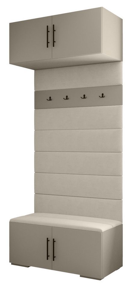 ABIKS MÖBEL Garderoben-Set Inova 3 Sitz, Schrank mit Regalen, Kleiderbügeln, Aufbewahrungsbox von ABIKS MÖBEL