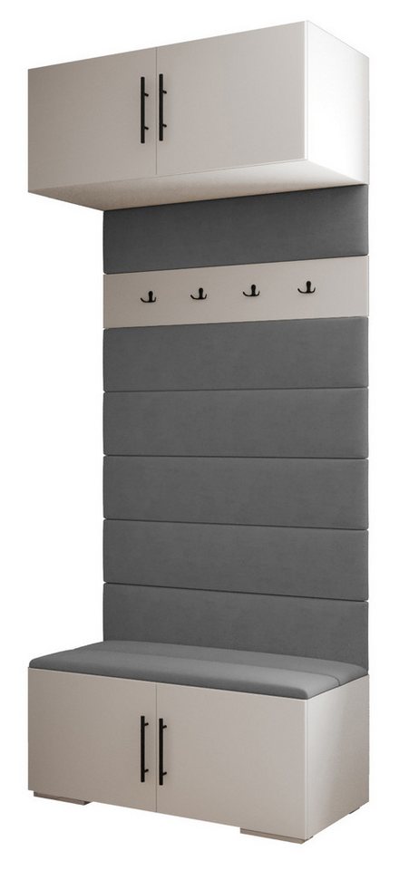 ABIKS MÖBEL Garderoben-Set Inova 3 Sitz, Schrank mit Regalen, Kleiderbügeln, Aufbewahrungsbox von ABIKS MÖBEL