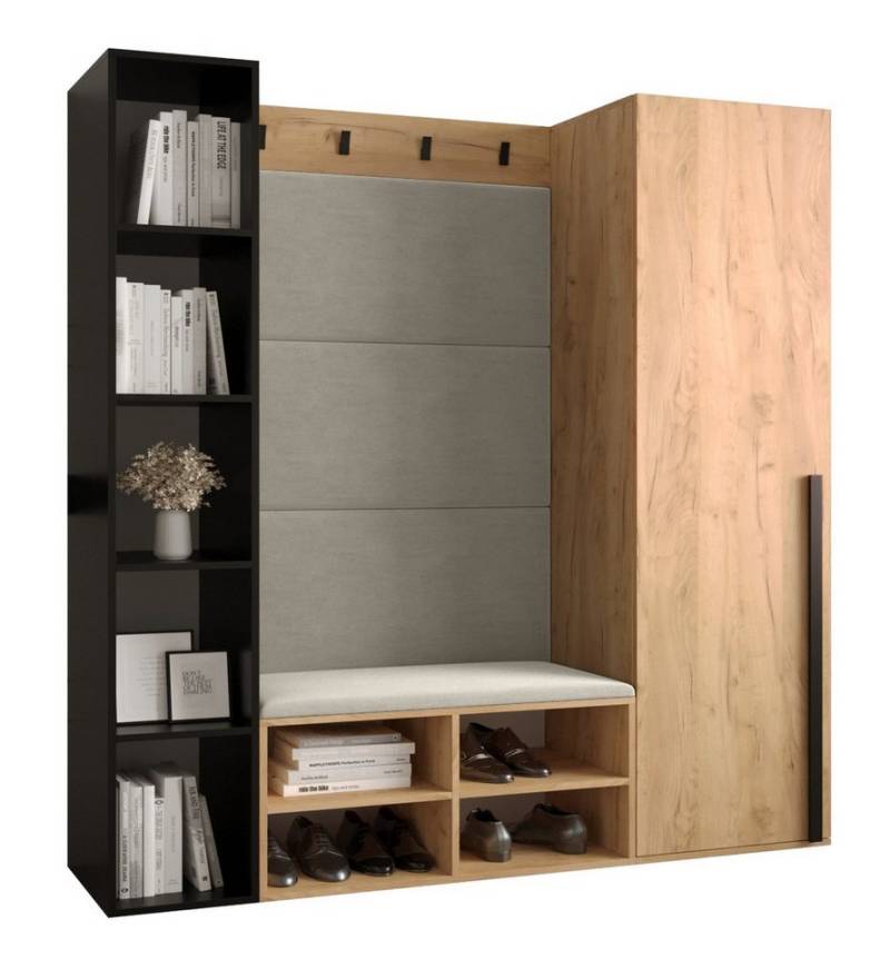 ABIKS MÖBEL Garderoben-Set MIRO Set 3, Garderobe mit gepolsterten Paneelen, Modern Design von ABIKS MÖBEL