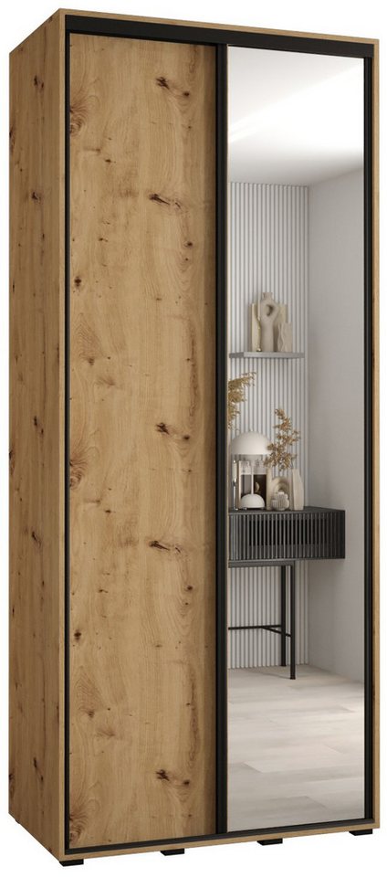 ABIKS MÖBEL Kleiderschrank Davos 3 Schlafzimmerschrank mit Spiegel, Kleiderstange und Regalen von ABIKS MÖBEL