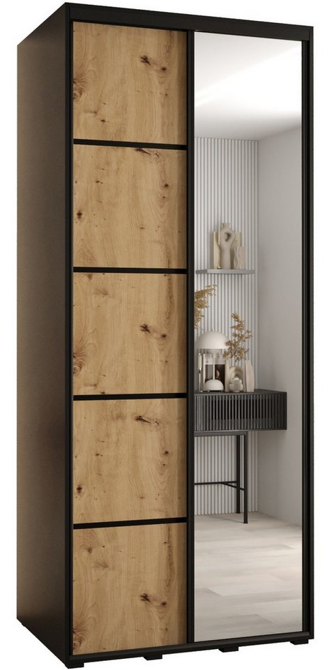 ABIKS MÖBEL Kleiderschrank Davos 5 Schlafzimmerschrank mit Spiegel, Kleiderstange und Regalen von ABIKS MÖBEL