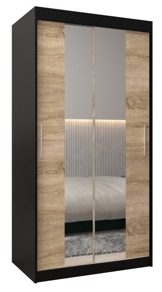 ABIKS MÖBEL Schwebetürenschrank Tokyo 1 Schlafzimmerschrank - mit Spiegel, Kleiderstange, Regalen von ABIKS MÖBEL