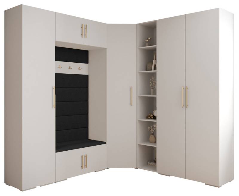 ABIKS MÖBEL Kompaktgarderobe INOVA 3 SATZ 2 Möbelset, Garderobe mit Kleiderstange und Regalen von ABIKS MÖBEL