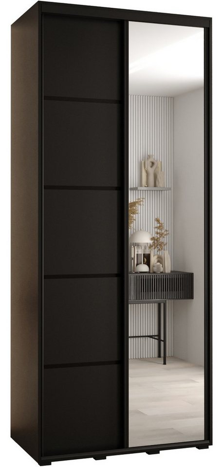ABIKS MÖBEL Schwebetürenschrank Davos 5 Schlafzimmerschrank mit Spiegel, Kleiderstange und Regalen von ABIKS MÖBEL