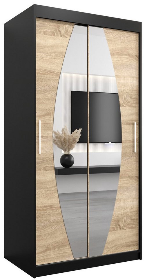 ABIKS MÖBEL Schwebetürenschrank ELYPSE Schlafzimmerschrank - mit Spiegel, Kleiderstange, Regalen von ABIKS MÖBEL