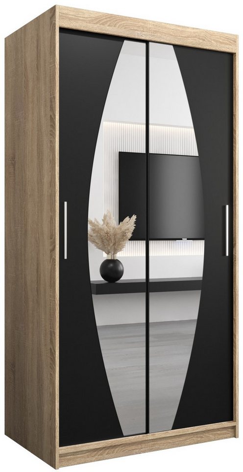 ABIKS MÖBEL Schwebetürenschrank ELYPSE Schlafzimmerschrank - mit Spiegel, Kleiderstange, Regalen von ABIKS MÖBEL