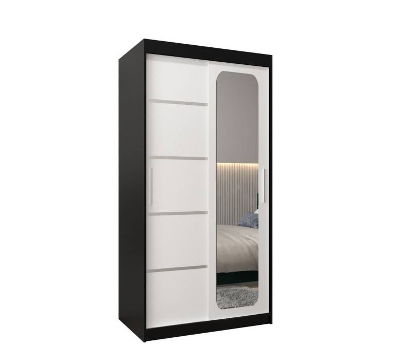 ABIKS MÖBEL Schwebetürenschrank Promo V2 Schlafzimmerschrank - mit Spiegel, Kleiderstange, Regalen von ABIKS MÖBEL