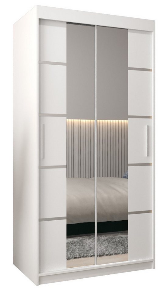 ABIKS MÖBEL Schwebetürenschrank Verona 4 Schlafzimmerschrank, mit Spiegel, Kleiderstange und Regalen von ABIKS MÖBEL