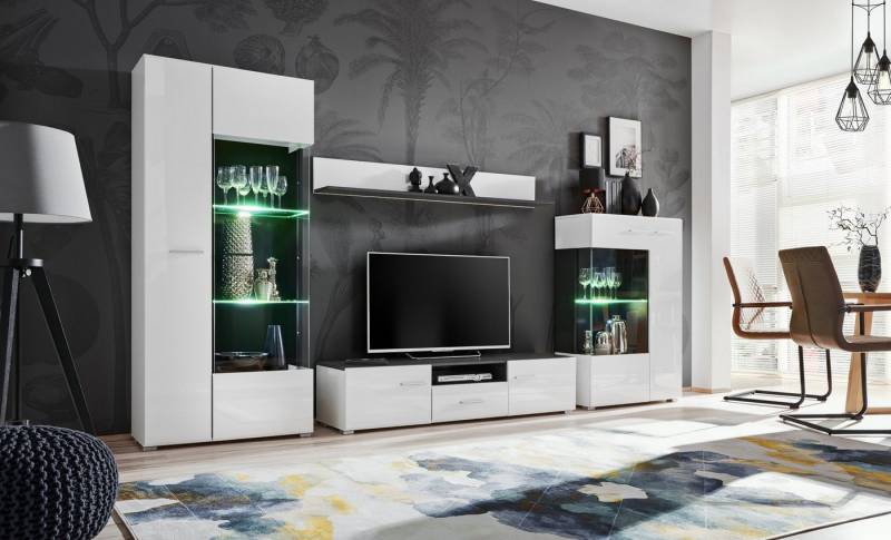 ABIKS MÖBEL Wohnwand Wohnwand SOLIDO Anbauwand, Wohnzimmer-Set von ABIKS MÖBEL