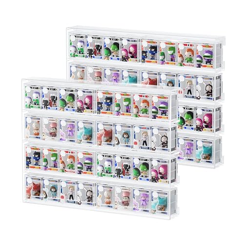 WINKINE Bitty Schutzhülle aus Acryl, kompatibel mit Funko Bitty Pop, transparentes Regal mit 32 Fächern, für Arbeitsplatte und Wandmontage, Mini-Sammelkoffer, Figurenhalter, Ständer, 2 Stück WINKINE Bitty Schutzhülle aus Acryl, kompatibel mit Funko Bitty Pop, transparentes Regal mit 32 Fächern, für Arbeitsplatte und Wandmontage, Mini-Sammelkoffer, Figurenhalter, Ständer, 2 Stück von WINKINE