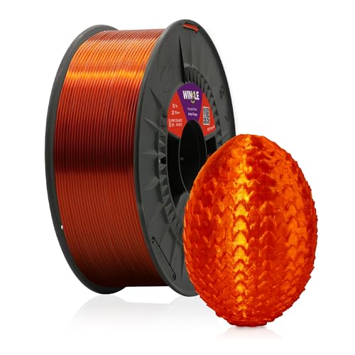 Winkle PETG Filament Krystal Ambar | PETG 1,75 mm | 3D-Filament | 3D-Drucker | Farbe Krystal Bernstein | Spule 1000 g von Winkle