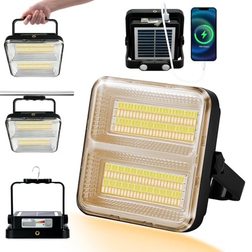 WINNIW LED Arbeitsstrahler Wiederaufladbare 100W, 9600mAh Tragbares Wasserdichter Baustrahler Akku USB Floodlight mit 4 Modi Campingleuchten für Garten, Angeln, Camping, Wartung, Notfall von WINNIW