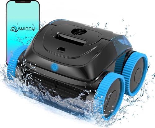 Winny HJ3182 Poolroboter Akku Boden und Wand Wasserlinie 180 Minuten Pool poolroboter mit app WählbareReinigungsmodi,15600-mAh Schnellladung Vollautomatisch Poolreiniger für Bodeneingelassene Pool von WINNY POOL CLEANER