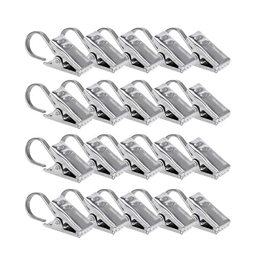 WINOMO 20 Stück Gardinen Vorhang Clips Klammern mit Haken von WINOMO
