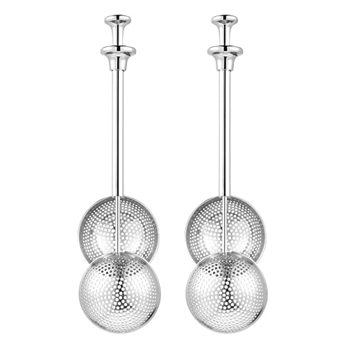 Brüheinheit Edelstahl Tee-Ei Tasse Führungsholm Tee Infuser Teesieb für Loseblatt Tee 2pcs (Silber) von WINOMO
