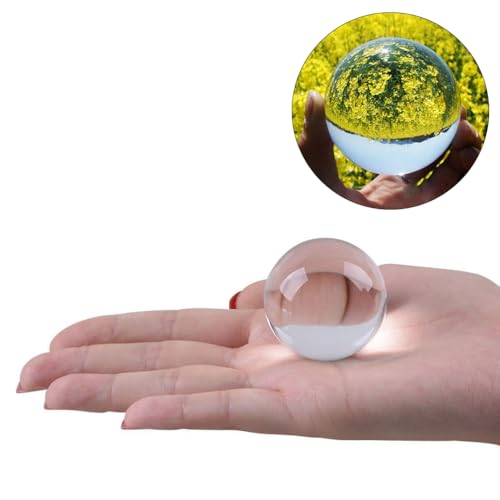 WINOMO Kristallkugel Glaskugel Klar für Feng Shui Fotografie Meditation Hochzeit Haus Büro Dekoration 5cm (Transparent Weiß) von WINOMO