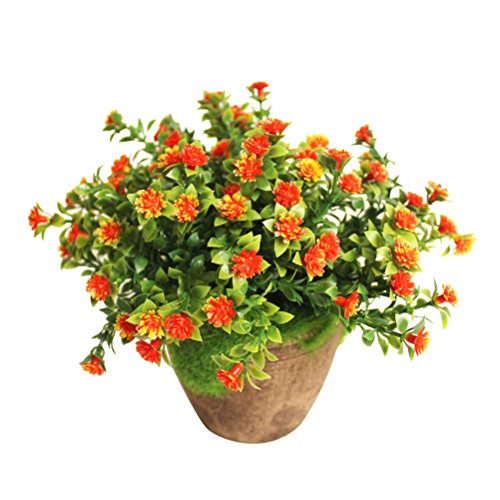 WINOMO Künstliche Pflanzen Simulierte Pflanze Dekorative Bonsai Plastik Blume für Zuhause Dekoration (Orange) von WINOMO