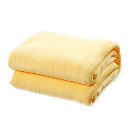 WINOMO Kuscheldecke Polyester Decke Tagesdecke Wohndecke weich Bettdecke für Sofa Bett Auto (Gelb) von WINOMO