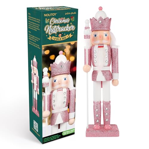 WINOMO Nussknacker Soldat Figuren Holz Nussknacker Puppe Weihnachten Schnee König Puppe Ornament für Festival Party Outdoor Xmas Presents Kids Pink 12. 50,8 cm von WINOMO
