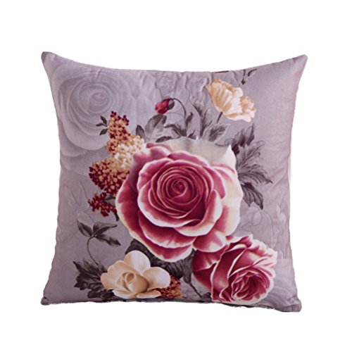 18 x 18 Kissenbezug Blumen Werfen Kissenbezug 18x18 Wurf Kissenbezüge Werfen Blumenwurfkissenbezüge Blumenkissenbezug Pfingstrosen-blumen-wurfkissenbezug Schmücken Büro Sofa von WINOMO