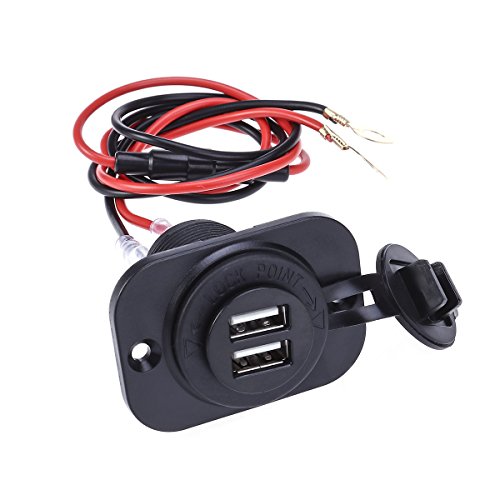 WINOMO Wasserdichte Zigarettenanzünder Steckdose Steckdose Steckdose Dual USB Adapter für Auto Motorrad Boot ATV RV von WINOMO