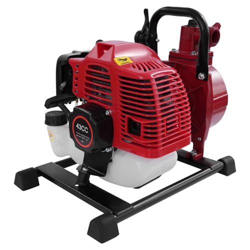 43cc Benzin Wasserpumpe, 2 Takt Benzin Wasserpumpe Tragbare Benzin Wasserpumpe 10m³/h Drehzahlgeregelt mit 2m Zulaufschlauch Gartenpumpe Teichpumpe Rot 43cc Benzin Wasserpumpe, 2 Takt Benzin Wasserpumpe Tragbare Benzin Wasserpumpe 10m³/h Drehzahlgeregelt mit 2m Zulaufschlauch Gartenpumpe Teichpumpe Rot von WINPANG
