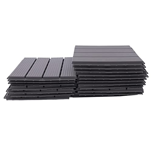 Kunststoff Terrassenfliesen,30x30cm Grau 22 Stück wasserdicht rutschfest DIY für Balkon Garten Terrasse Bodenfliesen Outdoor Stecksystem einfach verlegen Innenbereich Pflaster von WINPANG