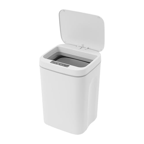 WINPANG ​16L Intelligenter Sensor Mülleimer, Automatischer Smart Deckel IPX5 Wasserdicht Weißer Abfalleimer mit LED-Beleuchtung für Küche Bad Büro​ von WINPANG
