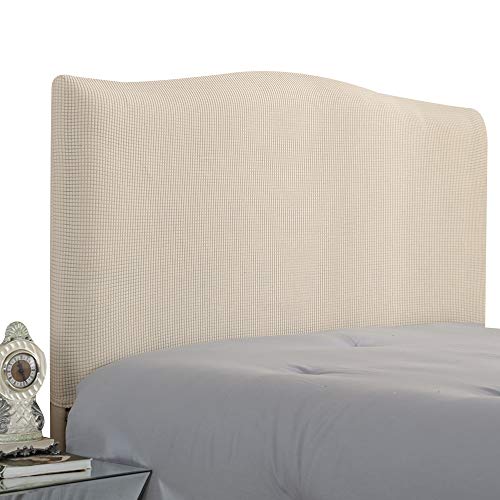 WINS Bett Kopfteil Hussen Stretch Bett Kopfteil Abdeckung Bettkopfteil Bezug staubdicht Kopfteilbezug Schlafzimmer Dekor Beige von WINS