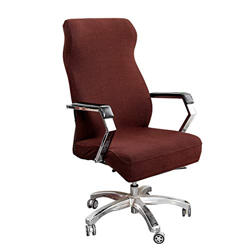 WINS Bürostuhl Bezug Überzug für Bürostuhl Stuhlbezug elastischer Computerstuhl Stuhlhussen Stretch Dunkelbraun L von WINS