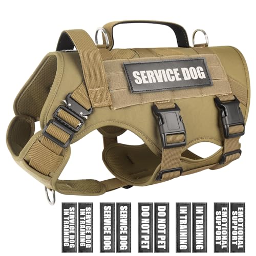 WINSEE Service-Hundegeschirr für mittelgroße Hunde, Taktische Arbeitsweste mit 10 Haustier-Patches, kein Ziehen, strapazierfähiges Geschirr für Training, Jagd, Spazierengehen von WINSEE