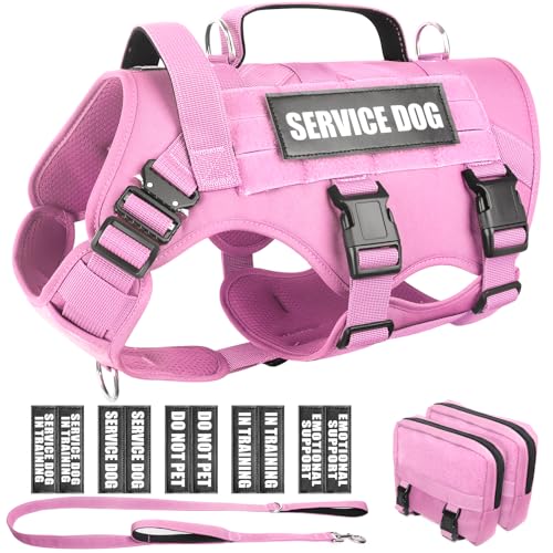 WINSEE Taktisches Hundegeschirr mit Hundeleine, Service-Arbeitsweste mit 10 Haustier-Patches für Hunde, kein Ziehen, Militärgeschirr und Rucksack für Training, Jagd, Spazierengehen WINSEE Taktisches Hundegeschirr mit Hundeleine, Service-Arbeitsweste mit 10 Haustier-Patches für Hunde, kein Ziehen, Militärgeschirr und Rucksack für Training, Jagd, Spazierengehen von WINSEE