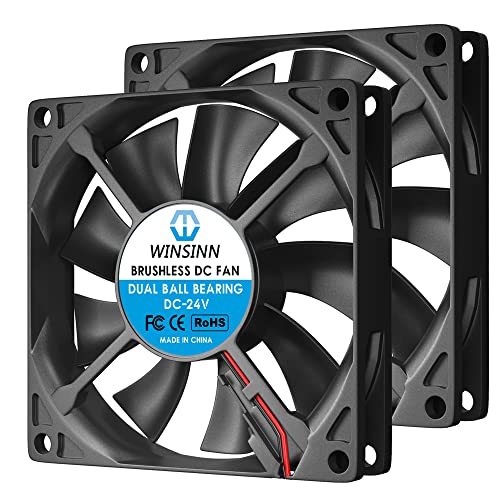 WINSINN 80mm Lüfter 12V Doppelkugellager Bürstenlos 8015 80x15mm Kühlung zur Kühlung PC Computergehäuse CPU Set-Top-Box Router Empfänger DVR Playstation Xbox - hohe Geschwindigkeit (2 Stück) von WINSINN