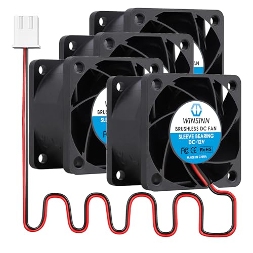 WINSINN DC 40mm Lüfter 12V 4028 Gleitlager 12 Volt bürstenlose Kühlung 40x28mm 2PIN (4er Pack) von WINSINN