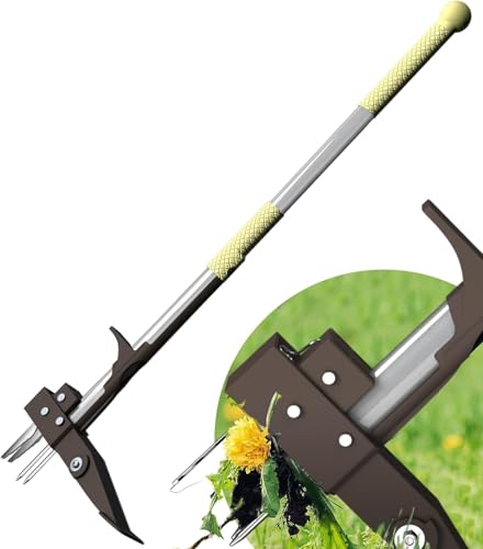 WINSLOW & ROSS Unkrautabzieher Garten Manueller Unkrautstecher mit Edelstahl-Krallen 100cm Leichter Gartenwerkzeug mit Silbernem Aluminiumgriff Krallen Graben tief und halten stark Eisen von WINSLOW & ROSS