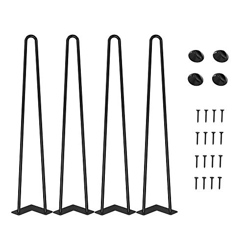 WINSOON 4er Set Haarnadel Tischbeine 71cm Metall Hairpin Legs DIY Tischbeine Möbelfüße Tischkufen aus Stahl mit Bodenschoner und Schrauben Verfügbar für Schreibtisch Esstisch, Couchtisch, Tisch von WINSOON