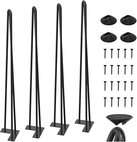 WINSOON 4er Set Haarnadel Tischbeine 86cm Metall Hairpin Legs DIY Tischbeine Möbelfüße Tischkufen aus Stahl mit Bodenschoner und Schrauben Verfügbar für Schreibtisch Esstisch, Couchtisch, Tisch WINSOON 4er Set Haarnadel Tischbeine 86cm Metall Hairpin Legs DIY Tischbeine Möbelfüße Tischkufen aus Stahl mit Bodenschoner und Schrauben Verfügbar für Schreibtisch Esstisch, Couchtisch, Tisch von WINSOON
