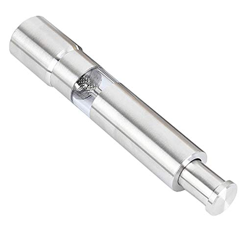 Edelstahl-Pfeffermühle, Einhandbedienung, langlebig, Salzmühle, verstellbare Mühle, Grobmühle, für Zuhause, Küche, Gewürzmühle, einfache Handpresse Edelstahl-Pfeffermühle, Einhandbedienung, langlebig, Salzmühle, verstellbare Mühle, Grobmühle, für Zuhause, Küche, Gewürzmühle, einfache Handpresse von WINSTON-UK