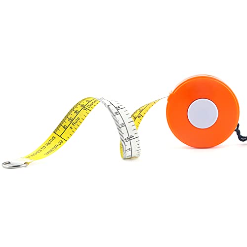WINTAPE 2m Massband Körper 200 cm / 80 inch, Maßband mit Automatischem Einrollen, Measuring Tape, Schneidermaßband, zum Messen der Durchmesser in mm (orange) von WINTAPE