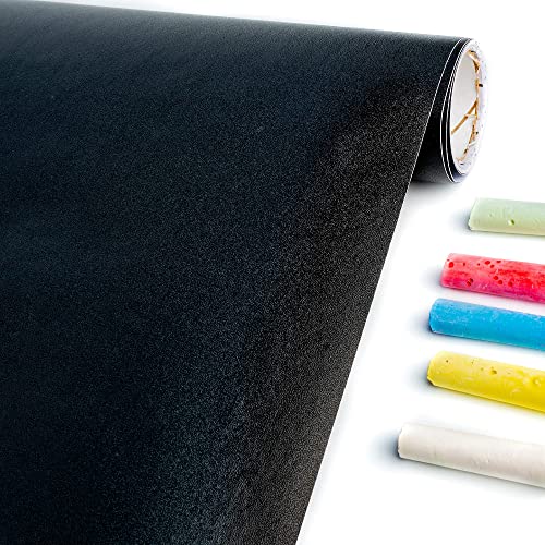 WINTEX Tafelfolie selbstklebend in schwarz – 43 x 300 cm – Kreidefolie alternativ zum klassischen Chalkboard – Kreidetafel folie wasserfest – Tafel Folie individuell zuschneidbar von WINTEX