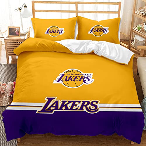 WINUO Basketball-Mannschaft Bettwäsche Sets 135x200cm, Bettbezug mit 2 Kissenbezug 80 x 80cm Mikrofaser,3-Teiliges Set von WINUO